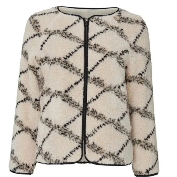 Joie Jackets & Blazers - Joie Cream and Black Teddy Jacket